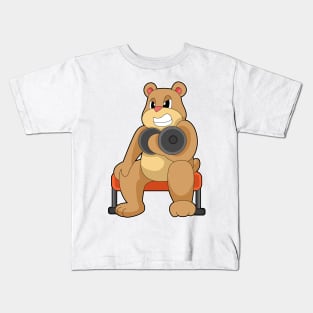 Bear Bodybuilding Dumbbell Kids T-Shirt